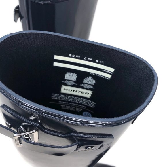 Hunter Original Adjustable Gloss Rain Boot Navy - Picture 7 of 8